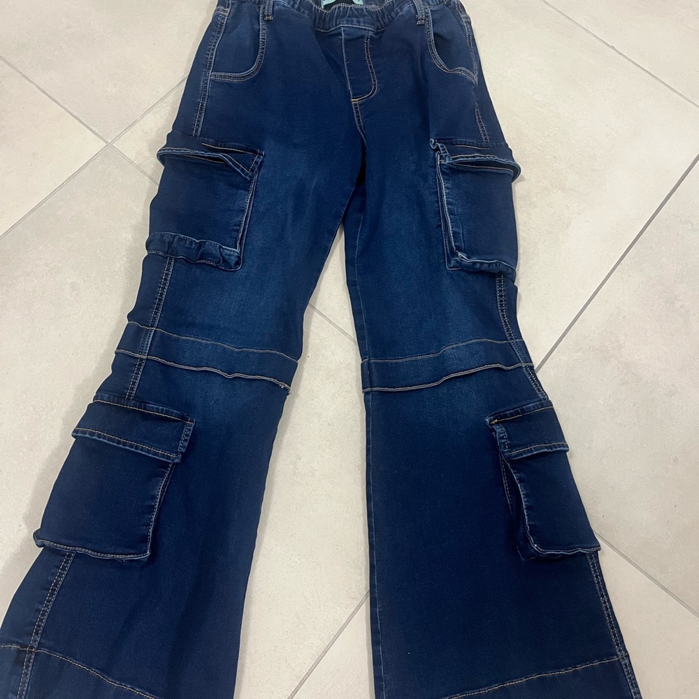 Women's Dark Blue Cargo Jeans